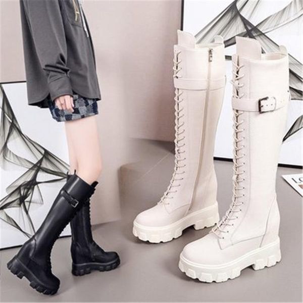 new winter women knee high boots wedges high heels 11cm platform lace up long boots plush inside warm fur shoes motorcycle, Black
new winter women knee high boots wedges high heels 11cm platform lace up long boots plush inside warm fur shoes motorcycle, Black