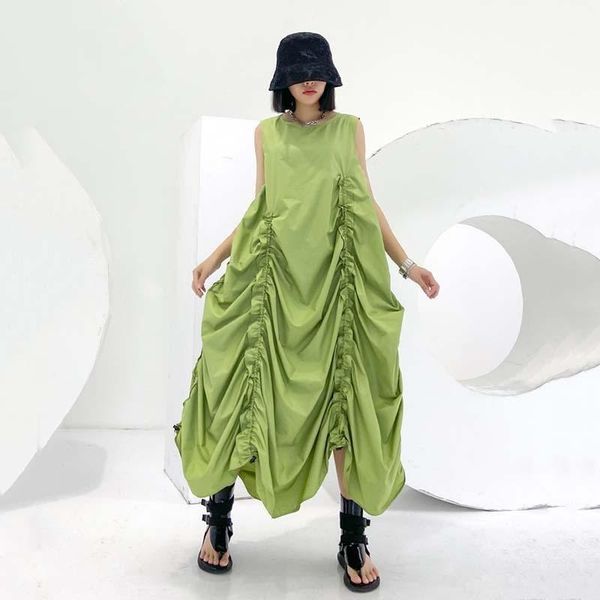 punk dress women green drawstring pleated long dress new round neck sleeveless loose fit sleeveless vest high street1, Black;gray
punk dress women green drawstring pleated long dress new round neck sleeveless loose fit sleeveless vest high street1, Black;gray