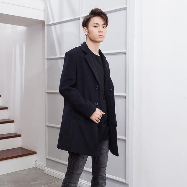 student harajuku suiting coat male korean version fine hanfeng long style over the knee europe and the united states simple, Black
student harajuku suiting coat male korean version fine hanfeng long style over the knee europe and the united states simple, Black