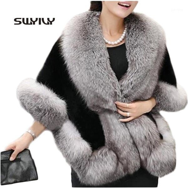 2015 new spring women fur jacket bridal shawl fashion cloak cape coat multicolor poncho faux fur1, Black
2015 new spring women fur jacket bridal shawl fashion cloak cape coat multicolor poncho faux fur1, Black
