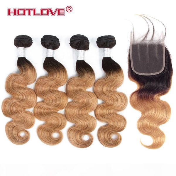 ombre brazilian body wave human hair bundles with lace closure part middle three 4 bundles hair with closure t1b 27 honey blonde, Black;brown
ombre brazilian body wave human hair bundles with lace closure part middle three 4 bundles hair with closure t1b 27 honey blonde, Black;brown