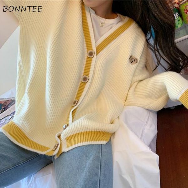 cardigan women v-neck striped cartoon embroidery kawaii harajuku lovely sweet korean all-match sweater coat students chic womens y200915, White;black
cardigan women v-neck striped cartoon embroidery kawaii harajuku lovely sweet korean all-match sweater coat students chic womens y200915, White;black