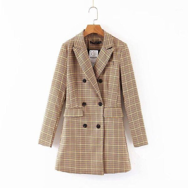 obrix long female plaid cotton jacket fashionable full sleeve casual style v-neck blazer for women1, White;black
obrix long female plaid cotton jacket fashionable full sleeve casual style v-neck blazer for women1, White;black