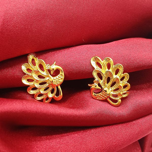 traditional bridal earrings peacock patterned 18k yellow gold filled fashion womens stud earrings gift, Golden;silver
traditional bridal earrings peacock patterned 18k yellow gold filled fashion womens stud earrings gift, Golden;silver