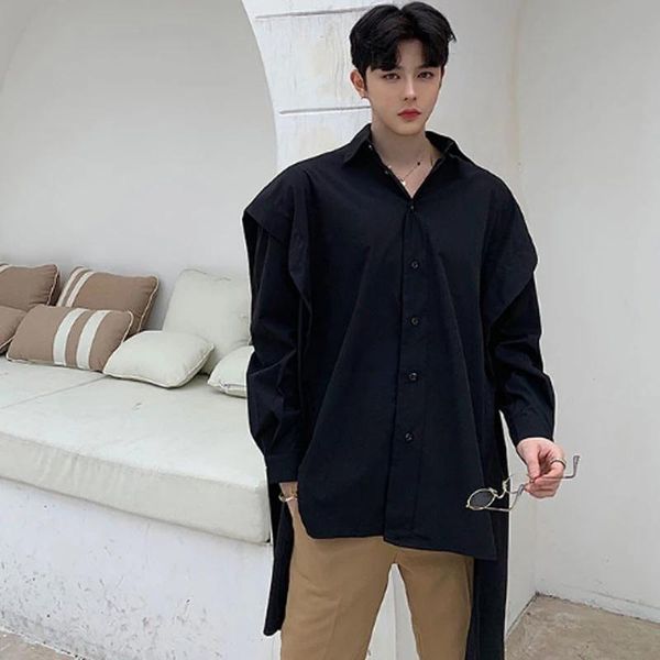 men's casual shirts novo homem manga comprida camisas casuais masculino estilo punk gótico solto vestido roupas de palco, White;black
men's casual shirts novo homem manga comprida camisas casuais masculino estilo punk gótico solto vestido roupas de palco, White;black
