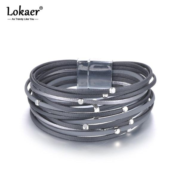 charm bracelets lokaer wholesale fashion leather bracelet multilayer rhinestone magnet buckle for women gift wrbr014, Golden;silver
charm bracelets lokaer wholesale fashion leather bracelet multilayer rhinestone magnet buckle for women gift wrbr014, Golden;silver