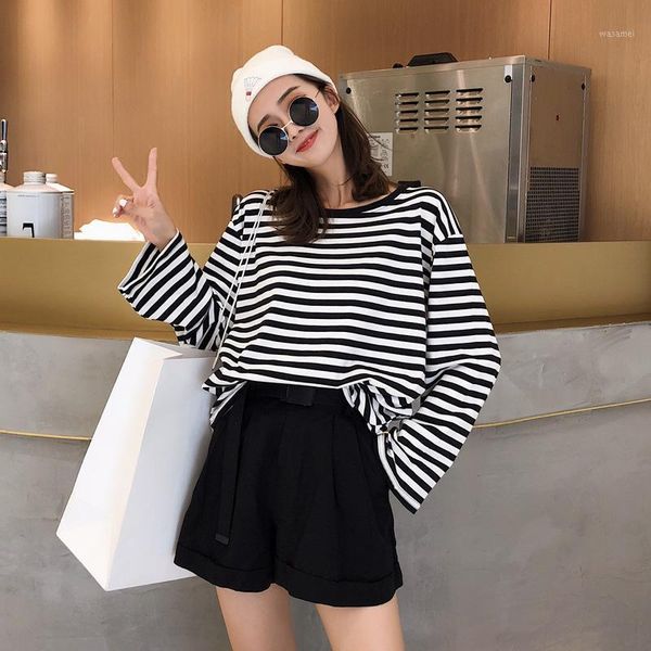 hoolo women basic loose casual t-shirts striped simple long sleeve female t-shirts1, White
hoolo women basic loose casual t-shirts striped simple long sleeve female t-shirts1, White