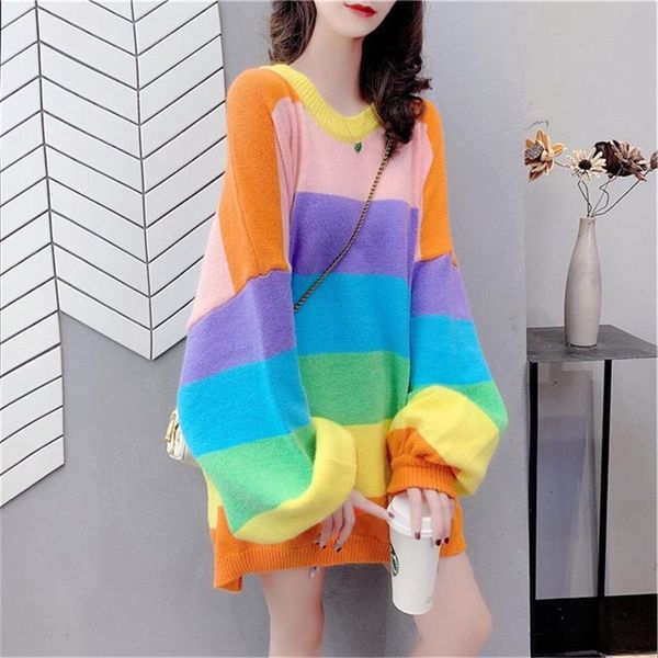 women's sweaters women plus size womens patchwork rainbow stripe knitted sweater o neck long sleeve oversized pullover female, White;black
women's sweaters women plus size womens patchwork rainbow stripe knitted sweater o neck long sleeve oversized pullover female, White;black