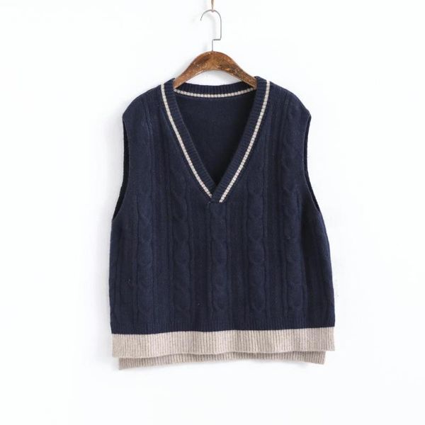 women's knits & tees v-neck japanese precollege wind twist the knitting vest student jk sweater knitwear joker thin woman, White
women's knits & tees v-neck japanese precollege wind twist the knitting vest student jk sweater knitwear joker thin woman, White