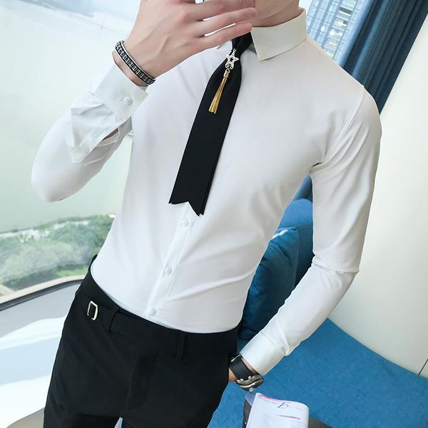 black/white/wine red plus size long sleeve casual shirts for men clothes 2021 simple slim fit streetwear tuxedo formal wear 5xl, White;black
black/white/wine red plus size long sleeve casual shirts for men clothes 2021 simple slim fit streetwear tuxedo formal wear 5xl, White;black
