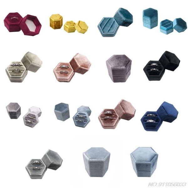 gift wrap hexagon velvet ring box double display holder with detachable lid for wedding ceremony(wine red) d07 20
gift wrap hexagon velvet ring box double display holder with detachable lid for wedding ceremony(wine red) d07 20