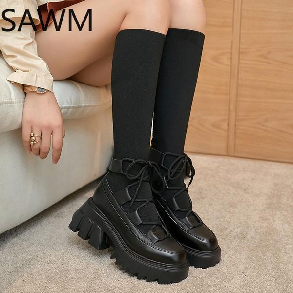 pu socks shoes women fall korean version thick bottom high knee-high boots knitted elastic thin socks boots, Black
pu socks shoes women fall korean version thick bottom high knee-high boots knitted elastic thin socks boots, Black