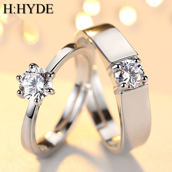 h:hyde fashion crystal cz stone wedding engagement rings couples stainless steel adjustable ring for women men, Golden;silver
h:hyde fashion crystal cz stone wedding engagement rings couples stainless steel adjustable ring for women men, Golden;silver