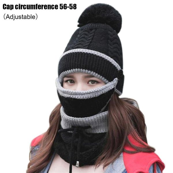 3pcs womens winter scarf set thickend knitted hat scarf face cover outdoor als88, Black
3pcs womens winter scarf set thickend knitted hat scarf face cover outdoor als88, Black