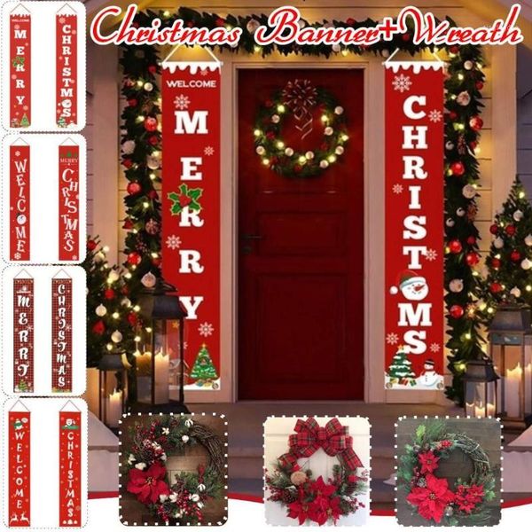 decorative flowers & wreaths merry christmas porch sign door banner decorations wreath garland for home hanging ornaments1
decorative flowers & wreaths merry christmas porch sign door banner decorations wreath garland for home hanging ornaments1