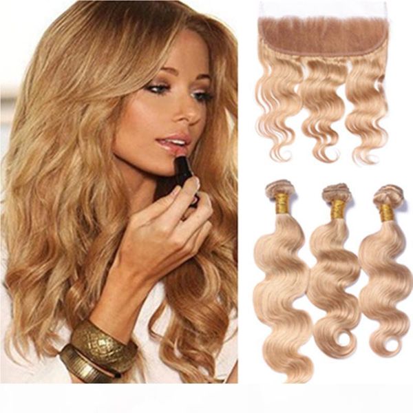 #27 honey blonde body wave part lace frontal virgin brazilian human hair with ear to ear lace frontal closure with hair bundles, Black;brown
#27 honey blonde body wave part lace frontal virgin brazilian human hair with ear to ear lace frontal closure with hair bundles, Black;brown