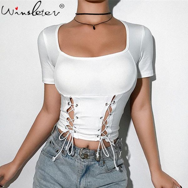 women's t-shirt woman t shirt 2021 summer bandage short sleeve o-neck ladies arrival women lace up tshirt t04529b1, White
women's t-shirt woman t shirt 2021 summer bandage short sleeve o-neck ladies arrival women lace up tshirt t04529b1, White