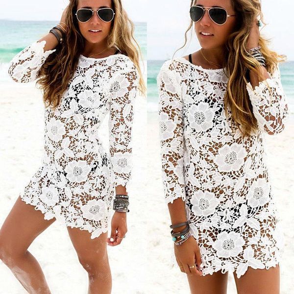 new women lace crochet bathing suit swimwear beach solid hollow out summer cold mini dress sundress, Black;gray
new women lace crochet bathing suit swimwear beach solid hollow out summer cold mini dress sundress, Black;gray