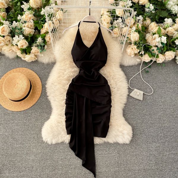 2021 new singiny irregular design short feminine dress v-sleeves ruched thin summer dresses back-less beach bbku, Black;gray
2021 new singiny irregular design short feminine dress v-sleeves ruched thin summer dresses back-less beach bbku, Black;gray