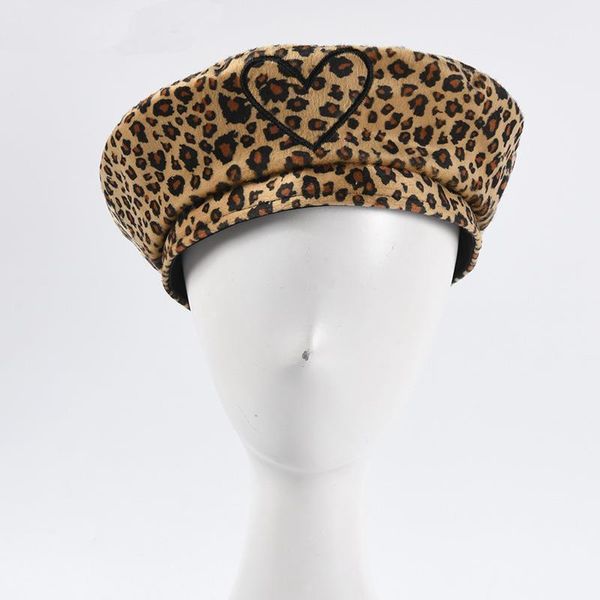 new elegant women leopard print beret hat for female winter cotton embroidery heart cap autumn brand new women's painter cap1, Blue;gray
new elegant women leopard print beret hat for female winter cotton embroidery heart cap autumn brand new women's painter cap1, Blue;gray