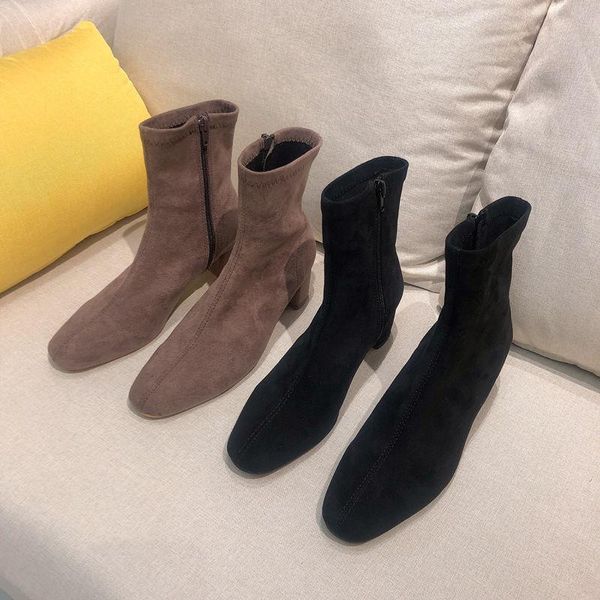 women's mid calf boots luxury designer winter footwear female shoes back zip zipper round toe boots-women fashion 2020, Black
women's mid calf boots luxury designer winter footwear female shoes back zip zipper round toe boots-women fashion 2020, Black