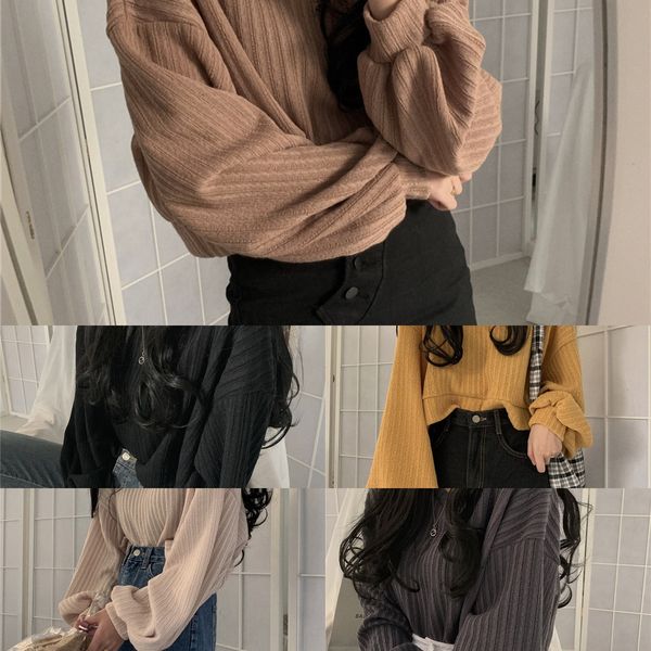 early autumn long sleeve women 2020 new korean loose t-shirt t-shirt hong kong v-neck lazy short iu8w6, White;black
early autumn long sleeve women 2020 new korean loose t-shirt t-shirt hong kong v-neck lazy short iu8w6, White;black