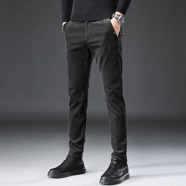 men's jeans autumn winter ly fashion men slim fit casual corduroy long pants homme black brown gray leisure business smart trousers, Blue
men's jeans autumn winter ly fashion men slim fit casual corduroy long pants homme black brown gray leisure business smart trousers, Blue