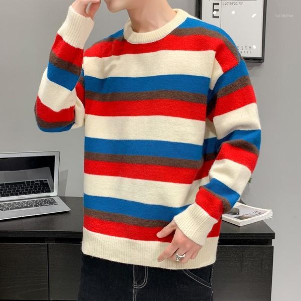 men's sweaters 2021 youthful striped men pullovers knitted jumpers women oversize sweater harajuku streetwear thick warm1, White;black
men's sweaters 2021 youthful striped men pullovers knitted jumpers women oversize sweater harajuku streetwear thick warm1, White;black