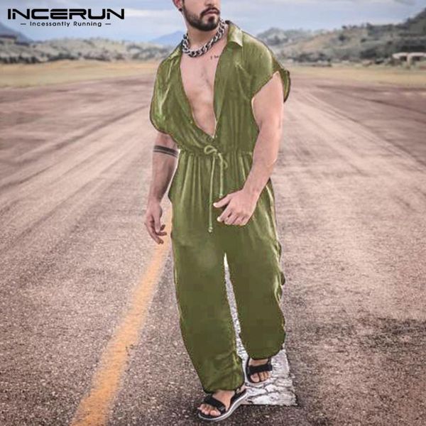 incerun mens solid color casual jumpsuits short sleeve lapel rompers 2021 summer button cargo joggers male lace up overalls 5xl, Black
incerun mens solid color casual jumpsuits short sleeve lapel rompers 2021 summer button cargo joggers male lace up overalls 5xl, Black
