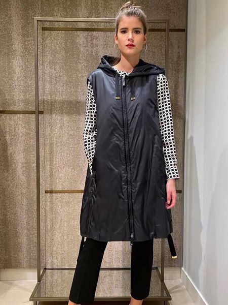 2021 spring collection camel wool filling elegant lady casual style hooded long vest, Black
2021 spring collection camel wool filling elegant lady casual style hooded long vest, Black