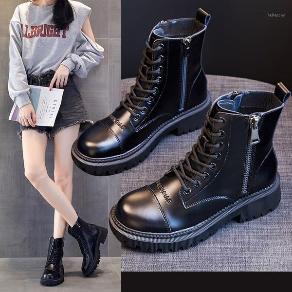 boots women's new british style versatile motorcycle boots women's mathick soled thick heel medium1, Black 
boots women's new british style versatile motorcycle boots women's mathick soled thick heel medium1, Black
