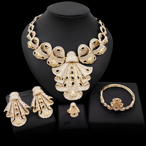 yulaili nigerian bridal wedding jewelry for woman necklace earrings bracelet ring dubai gold jewelery set wholesale, Black
yulaili nigerian bridal wedding jewelry for woman necklace earrings bracelet ring dubai gold jewelery set wholesale, Black