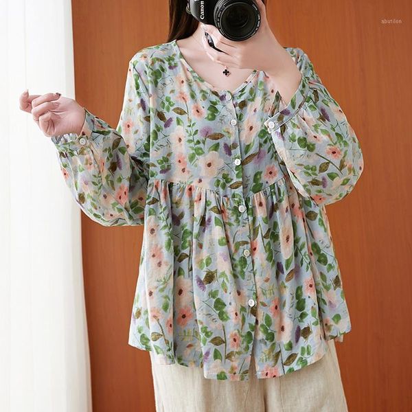 women's blouses & shirts coigarsam vintage floral print shirt womens cute loose cotton linen women green blue 55581, White
women's blouses & shirts coigarsam vintage floral print shirt womens cute loose cotton linen women green blue 55581, White