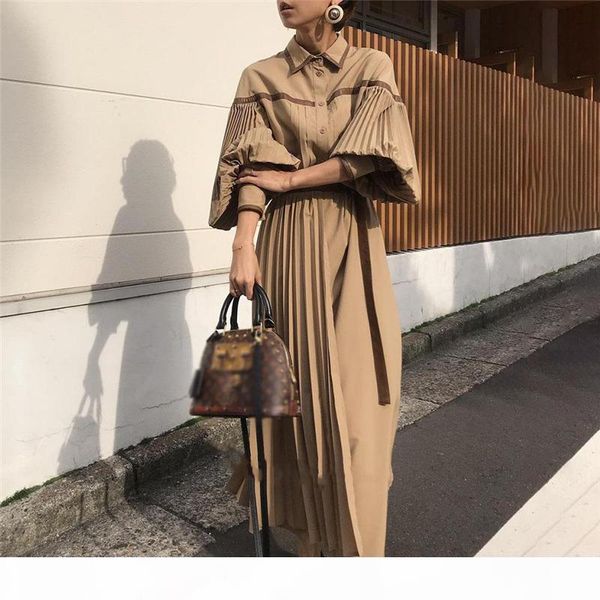 2021 vintage lantern long sleeve pleated women dresses fashion lace up patchwork female dress single-breasted vestidos femme, Black
2021 vintage lantern long sleeve pleated women dresses fashion lace up patchwork female dress single-breasted vestidos femme, Black