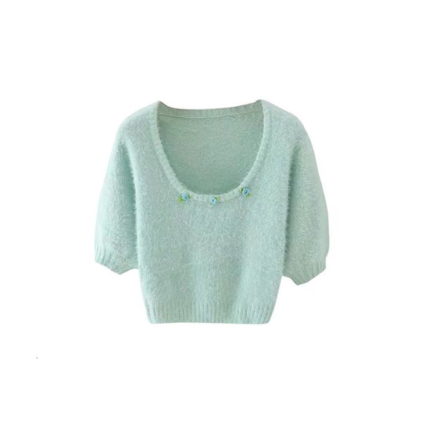 2021 autumn new hairy vintage lantern fashion all-match short female sweaters mesh nice harvest 0qs2, White;black 
2021 autumn new hairy vintage lantern fashion all-match short female sweaters mesh nice harvest 0qs2, White;black