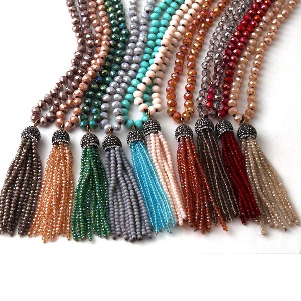 fashion bohemian tribal jewelry glass knotted crystal tassel necklaces for women ethnic necklace, Silver
fashion bohemian tribal jewelry glass knotted crystal tassel necklaces for women ethnic necklace, Silver