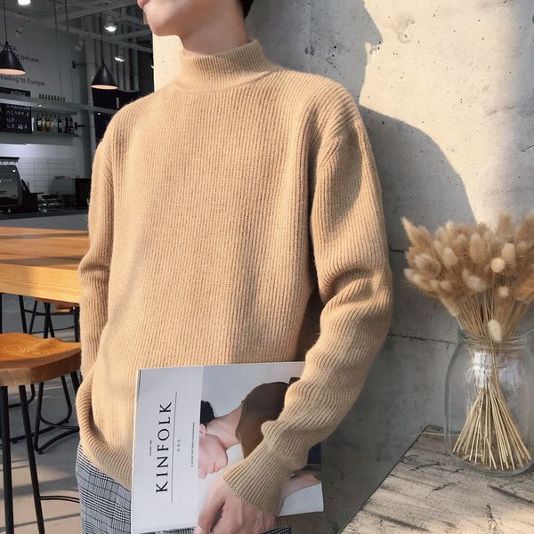 half-collar sweater men's new autumn and winter korean fashion sweater brushed and thick pullover coat bottoming shirt, White;black
half-collar sweater men's new autumn and winter korean fashion sweater brushed and thick pullover coat bottoming shirt, White;black