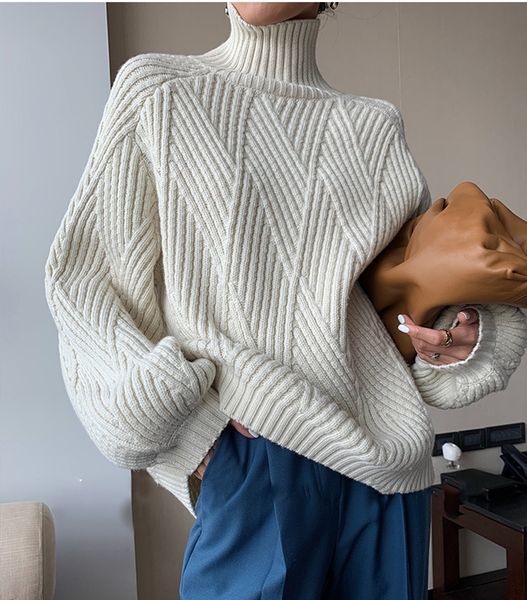4m9fd fall high neck cashmere in new winter 2019 women's diamond pullover loose and pullover thick sweater lazy sweater oversize uif47, White;black
4m9fd fall high neck cashmere in new winter 2019 women's diamond pullover loose and pullover thick sweater lazy sweater oversize uif47, White;black