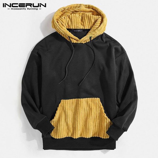 men sweatshirt corduroy patchwork hooded long sleeve pockets leisure retro hoodies streetwear 2020 casual men pullovers incerun1, Black
men sweatshirt corduroy patchwork hooded long sleeve pockets leisure retro hoodies streetwear 2020 casual men pullovers incerun1, Black