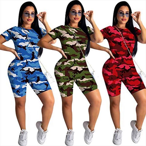 fashion summer women set sport o neck short sleeve camouflage print and biker shorts two piece set outwear tracksuit, Gray
fashion summer women set sport o neck short sleeve camouflage print and biker shorts two piece set outwear tracksuit, Gray