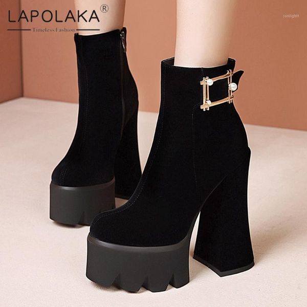 boots lapolaka 2021 design metal decoration high heels short booties women shoes platform mature quality luxury female1, Black
boots lapolaka 2021 design metal decoration high heels short booties women shoes platform mature quality luxury female1, Black
