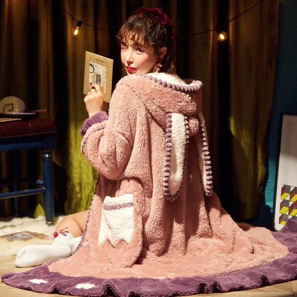 women's sleepwear winter nightgown women flannel soft  ears cute pyjamas night skirt sleepwear warm girl thicken cartoon bathrobe plus, Black;red
women's sleepwear winter nightgown women flannel soft  ears cute pyjamas night skirt sleepwear warm girl thicken cartoon bathrobe plus, Black;red