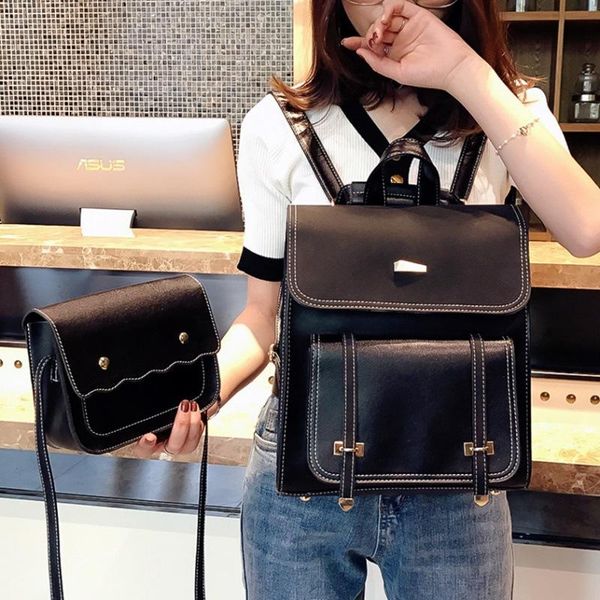 british wind shoulder bag women's korean version 2021 new vintage pu leather backpack sen department leisure campus students
british wind shoulder bag women's korean version 2021 new vintage pu leather backpack sen department leisure campus students