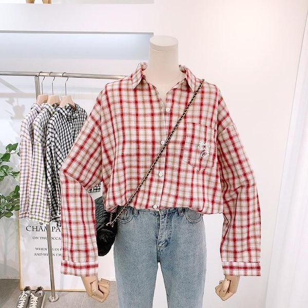 autumn retro plaid shirt women long sleeve 2020 new loose causal blouses female classic basic shirts1, White 
autumn retro plaid shirt women long sleeve 2020 new loose causal blouses female classic basic shirts1, White