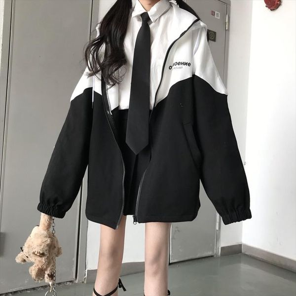 japanese new loose punk large size zipper jacket interesting letter fashion stitching harajuku ulzzang new ins hooded jacket, Black;brown
japanese new loose punk large size zipper jacket interesting letter fashion stitching harajuku ulzzang new ins hooded jacket, Black;brown