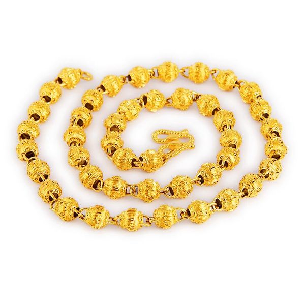 pure copper plated 24k gold round beads necklace with six world characters men jewelry, Silver
pure copper plated 24k gold round beads necklace with six world characters men jewelry, Silver