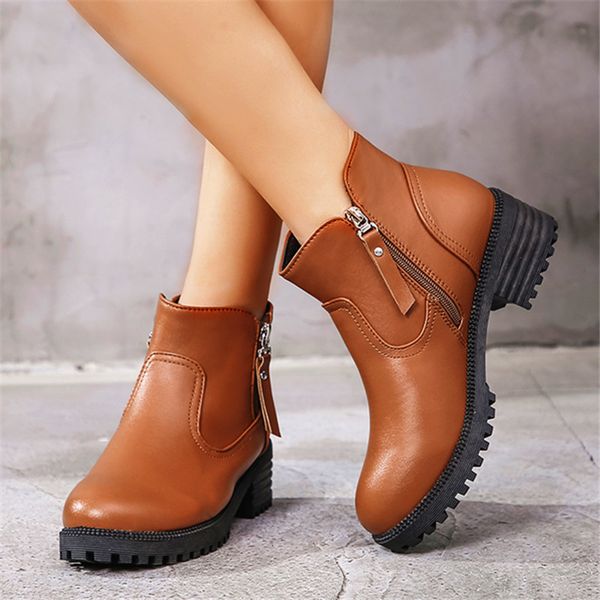 women ankle boots 2020 autumn female casual shoes woman flat fashion platform zipper rivets solid comfortable botas mujer, Black
women ankle boots 2020 autumn female casual shoes woman flat fashion platform zipper rivets solid comfortable botas mujer, Black