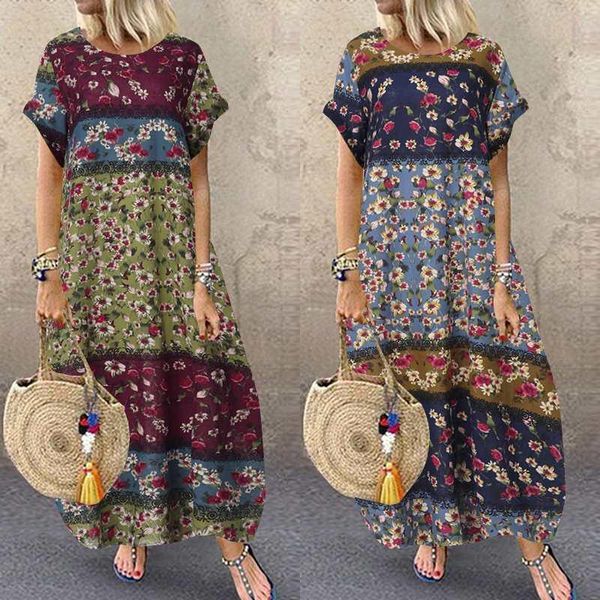 casual dresses 2021 zanzea bohemian summer maxi dress women's printed sundress short sleeve vestido female cotton floral robe oversized, Black;gray
casual dresses 2021 zanzea bohemian summer maxi dress women's printed sundress short sleeve vestido female cotton floral robe oversized, Black;gray