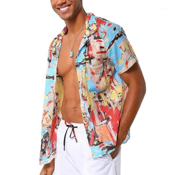 men's casual shirts 2021 summer european men's cotton color printing low collar short sleeve light thin shirt cardigan men shi, White;black
men's casual shirts 2021 summer european men's cotton color printing low collar short sleeve light thin shirt cardigan men shi, White;black