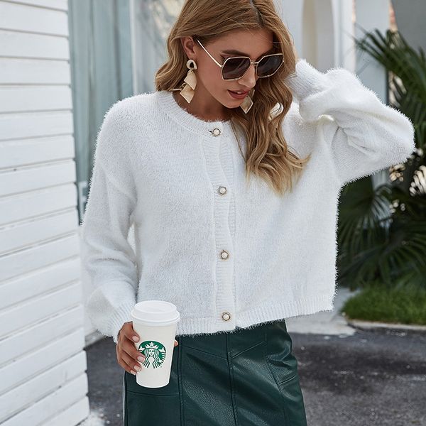 2021 elegant woman's cardiogan solid the one-neck breasted lantern vintage mesh sleeve lady's cardigan knitting office winter swea, White;black
2021 elegant woman's cardiogan solid the one-neck breasted lantern vintage mesh sleeve lady's cardigan knitting office winter swea, White;black